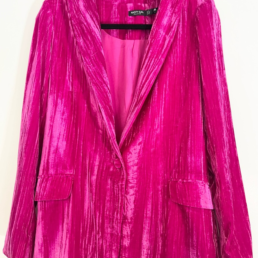 Nasty Gal Women's Pink Velvet Blazer